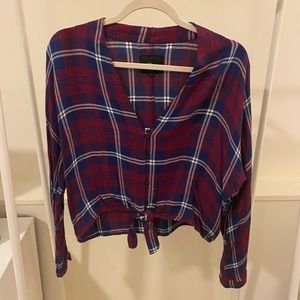Rails Tie-Front Top, Plaid